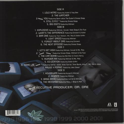 Dr Dre 2001 [Censored] - 180 Gram Vinyl 2-LP vinyl record set (Double LP Album) UK DR.2LCE752509