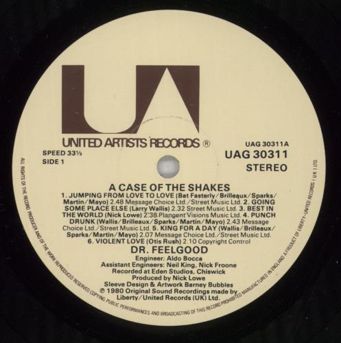 Dr Feelgood A Case Of The Shakes vinyl LP album (LP record) UK DRFLPAC671683