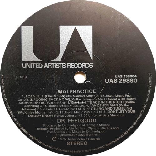 Dr Feelgood Malpractice - 1st vinyl LP album (LP record) UK DRFLPMA392443