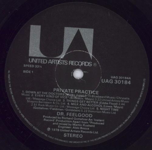 Dr Feelgood Private Practice - EX vinyl LP album (LP record) UK DRFLPPR836382