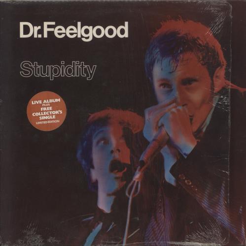 Dr Feelgood Stupidity - 1st - Stickered vinyl LP album (LP record) UK DRFLPST428574