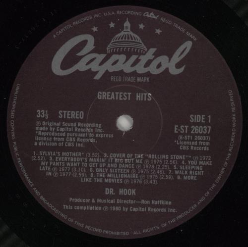 Dr Hook Greatest Hits - Factory Sample vinyl LP album (LP record) UK DHKLPGR871275