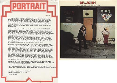 Dr John Hollywood Be Thy Name vinyl LP album (LP record) German DRJLPHO342915