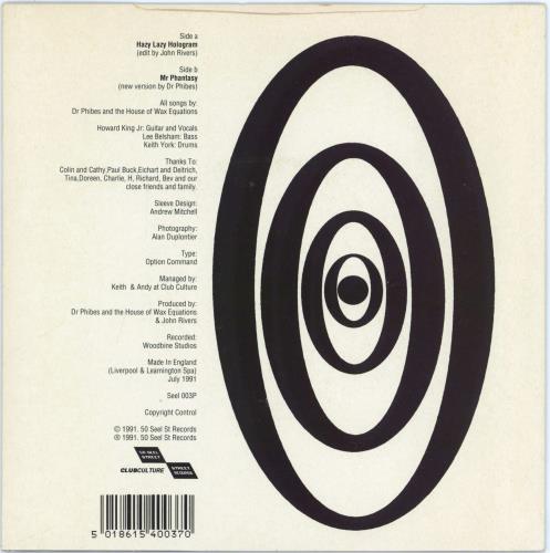 Dr Phibes & The House Of Wax Equations Hazy Lazy Hologram 7" vinyl single (7 inch record / 45) UK DBJ07HA770840
