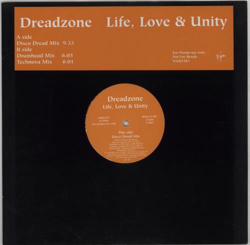 DreadZone Life, Love & Unity 12" vinyl single (12 inch record / Maxi-single) UK DZO12LI757537