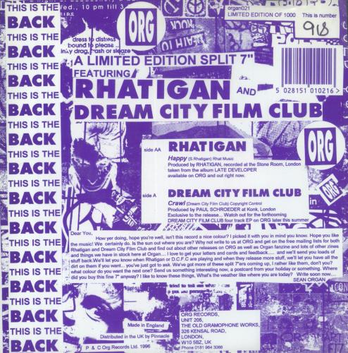 Dream City Film Club Crawl 7" vinyl single (7 inch record / 45) UK DCF07CR250007