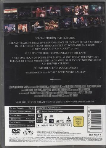 Dream Theater Metropolis 2000: Scenes From New York DVD UK DRTDDME181835