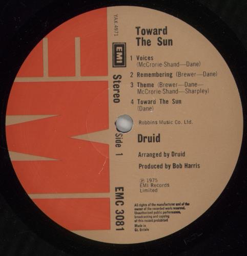 Druid Toward The Sun - VG vinyl LP album (LP record) UK DUILPTO740297