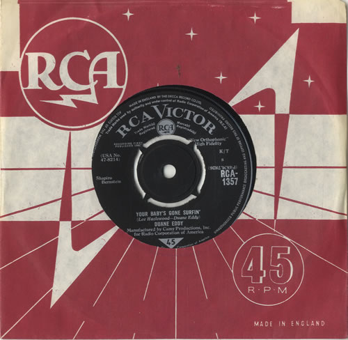 Duane Eddy Your Baby's Gone Surfin' 7" vinyl single (7 inch record / 45) UK DUA07YO567834