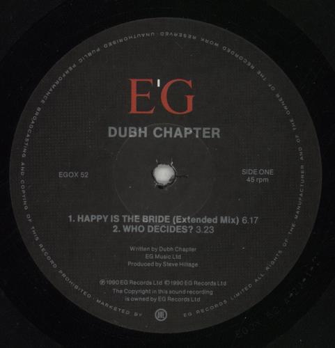 Dubh Chapter Happy Is The Bride 12" vinyl single (12 inch record / Maxi-single) UK 8-H12HA865339