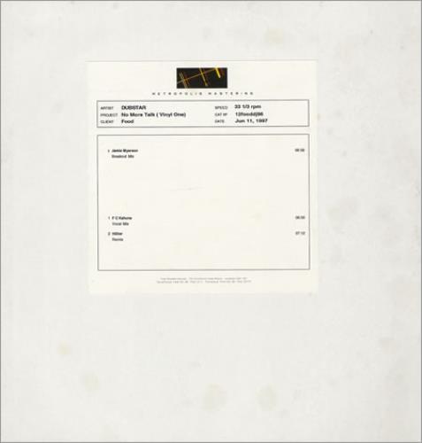 Dubstar No More Talk 12" vinyl single (12 inch record / Maxi-single) UK DUB12NO131427