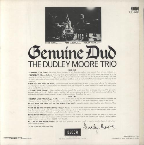 Dudley Moore Genuine Dud vinyl LP album (LP record) UK DLELPGE851956