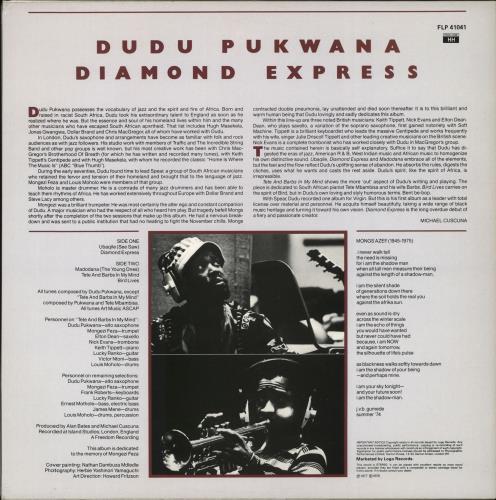 Dudu Pukwana Diamond Express vinyl LP album (LP record) UK DQ3LPDI705402