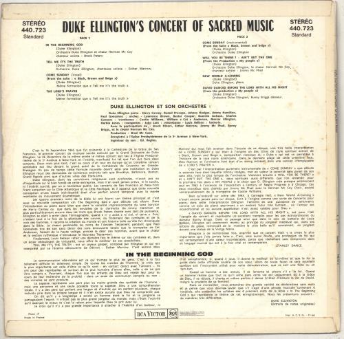 Duke Ellington Duke Ellington's Concert Of Sacred Music vinyl LP album (LP record) French DA3LPDU709861