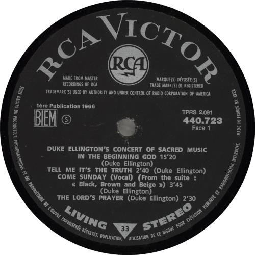 Duke Ellington Duke Ellington's Concert Of Sacred Music vinyl LP album (LP record) French DA3LPDU709861