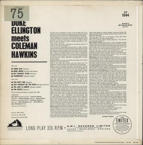 Duke Ellington Meets Coleman Hawkins vinyl LP album (LP record) UK DA3LPME714506