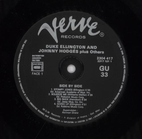 Duke Ellington Side By Side vinyl LP album (LP record) French DA3LPSI833617