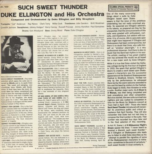 Duke Ellington Such Sweet Thunder vinyl LP album (LP record) US DA3LPSU878513