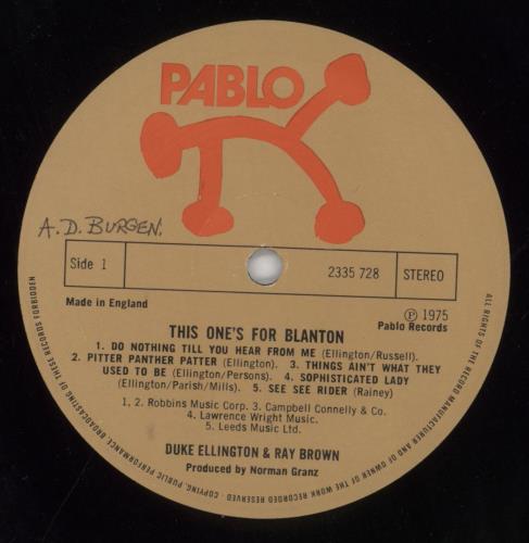 Duke Ellington This One's For Blanton + insert vinyl LP album (LP record) UK DA3LPTH332287