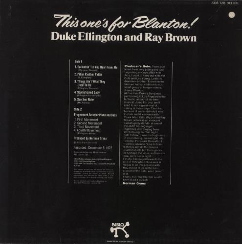 Duke Ellington This One's For Blanton + insert vinyl LP album (LP record) UK DA3LPTH332287