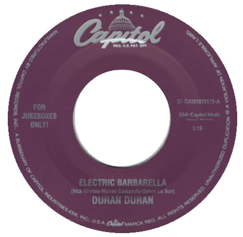 Duran Duran Electric Barbarella 7" vinyl single (7 inch record / 45) US DDN07EL119813