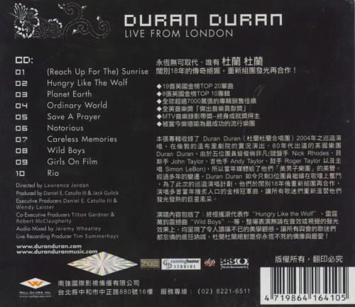 Duran Duran Live Form London CD album (CDLP) Taiwanese DDNCDLI369252