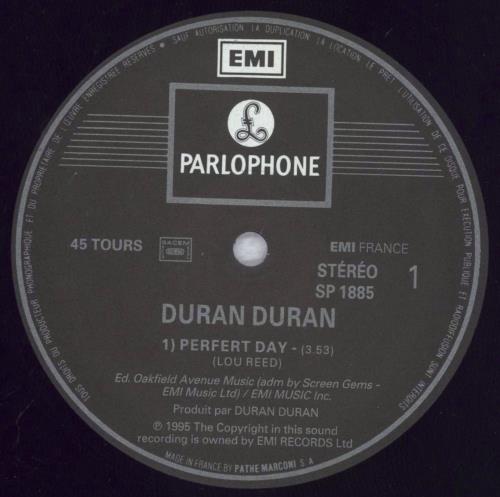 Duran Duran Perfect Day 12" vinyl single (12 inch record / Maxi-single) French DDN12PE422516