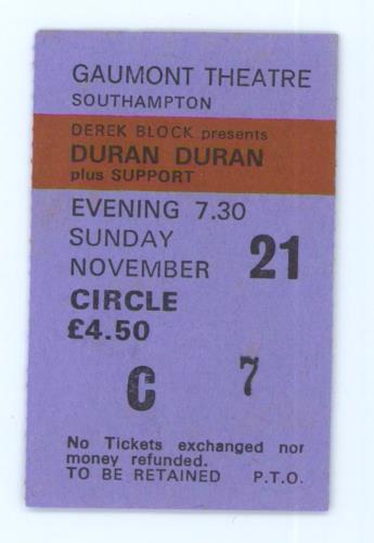Duran Duran Rio + Ticket Stub tour programme UK DDNTRRI35219