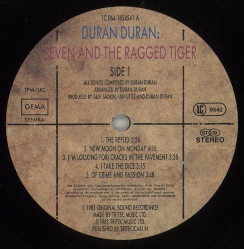 Duran Duran Seven And The Ragged Tiger vinyl LP album (LP record) German DDNLPSE877746