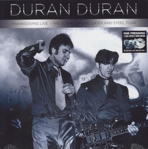 Duran Duran Thanksgiving Live - The Ultra Chrome, Latex And Steel Tour - Silver/Translucent Vinyl 2-LP vinyl record set (Double LP Album) UK DDN2LTH809479