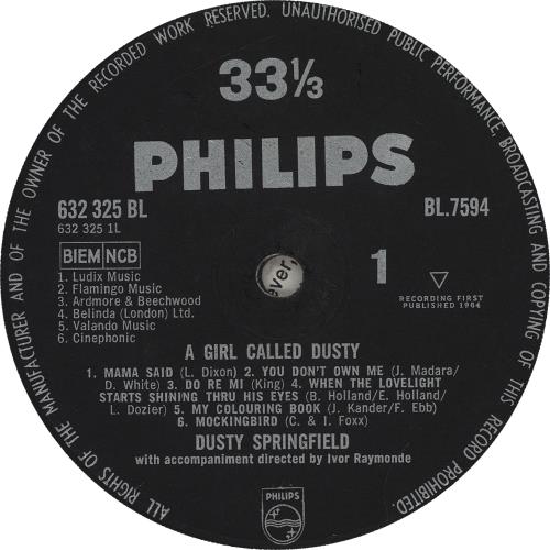 Dusty Springfield A Girl Called Dusty - Autographed vinyl LP album (LP record) UK DUSLPAG660822