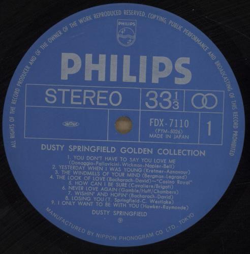 Dusty Springfield Golden Collection vinyl LP album (LP record) Japanese DUSLPGO699902
