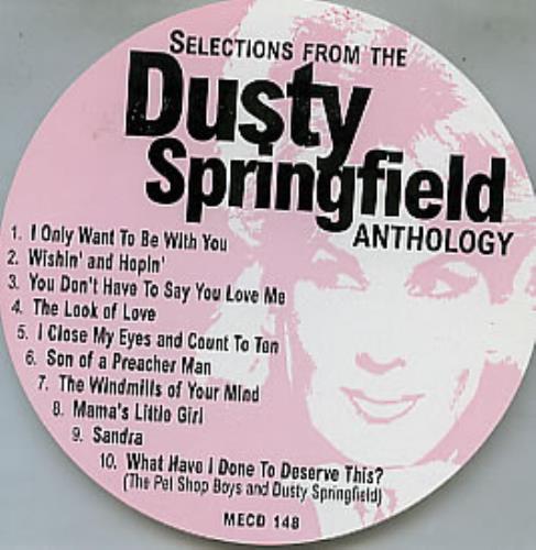 Dusty Springfield Selections From The Anthology CD album (CDLP) US DUSCDSE98972