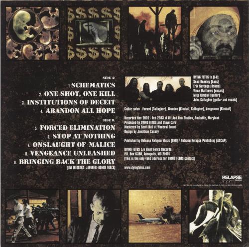 Dying Fetus Stop At Nothing - 'Pool of Blood' Vinyl vinyl LP album (LP record) US QYILPST870156