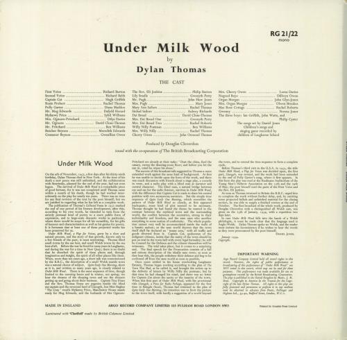 Dylan Thomas Under Milk Wood 2-LP vinyl record set (Double LP Album) UK DK52LUN820583