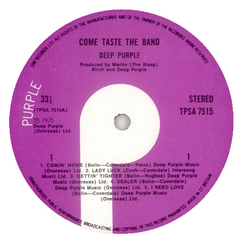 Deep Purple Come Taste The Band 1st EX UK vinyl LP album (LP record) (142805)