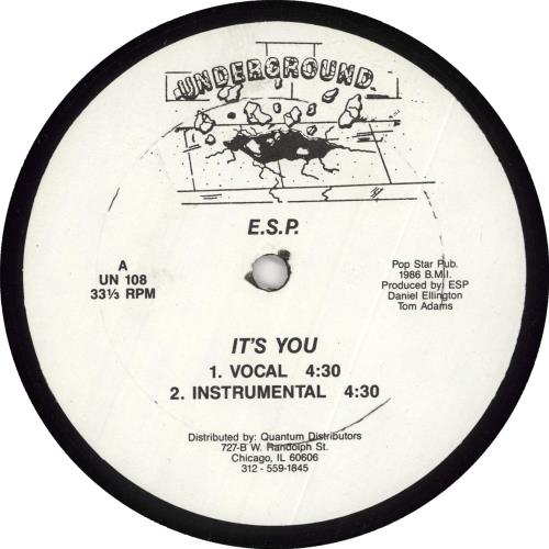 E.S.P. It's You - 1st 12" vinyl single (12 inch record / Maxi-single) US 0AS12IT727675