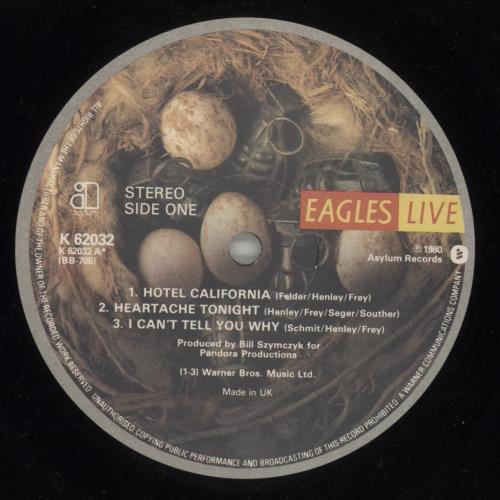 Eagles Eagles Live 2-LP vinyl record set (Double LP Album) UK EAG2LEA583601