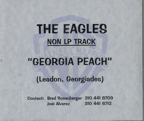 Eagles Georgia Peach CD-R acetate US EAGCRGE557855
