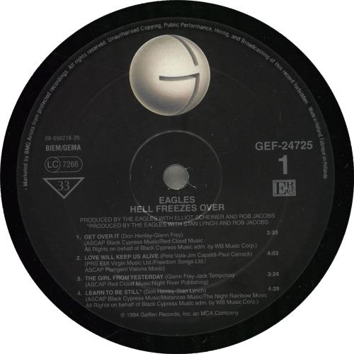 Eagles Hell Freezes Over - 1st 2-LP vinyl record set (Double LP Album) Dutch EAG2LHE230215