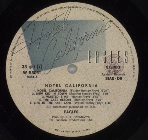 Eagles Hotel California + Poster vinyl LP album (LP record) Italian EAGLPHO668327