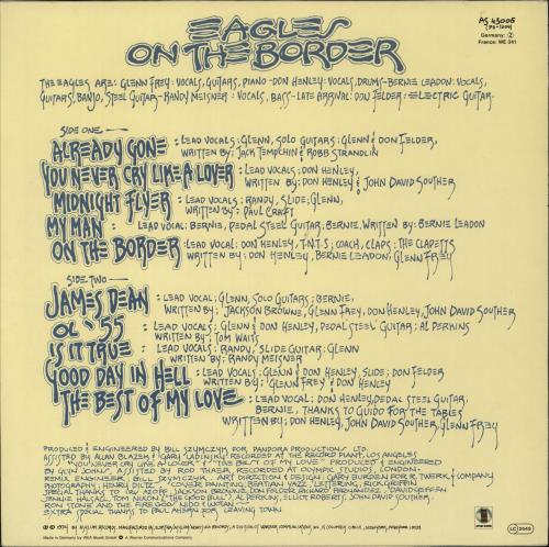 Eagles On The Border vinyl LP album (LP record) German EAGLPON553893