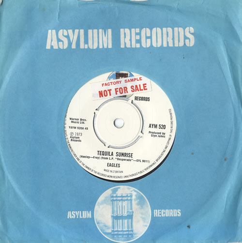 Eagles Tequila Sunrise 7" vinyl single (7 inch record / 45) UK EAG07TE594590