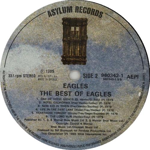 Eagles The Best Of The Eagles vinyl LP album (LP record) Greek EAGLPTH645955