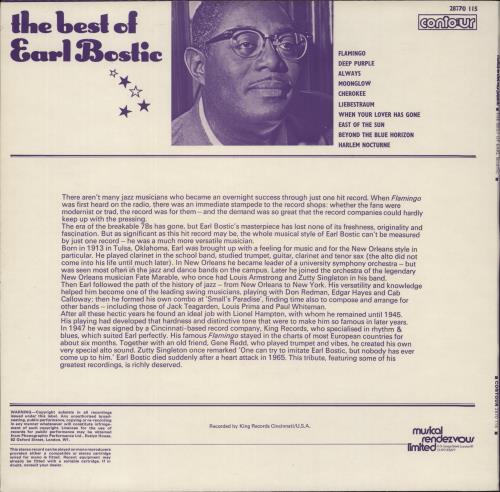 Earl Bostic The Best Of - Purple Sleeve vinyl LP album (LP record) UK EB8LPTH750138