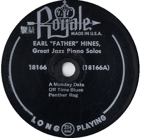 Earl Hines Great Jazz Piano Solos 10" vinyl single (10 inch record) US ER110GR584484