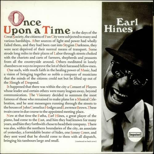 Earl Hines Once Upon A Time vinyl LP album (LP record) UK ER1LPON541381