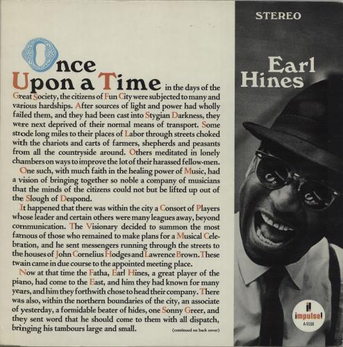 Earl Hines Once Upon A Time vinyl LP album (LP record) US ER1LPON668350