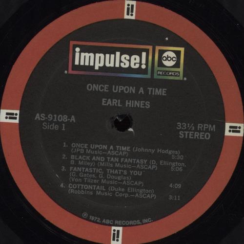Earl Hines Once Upon A Time vinyl LP album (LP record) US ER1LPON668350