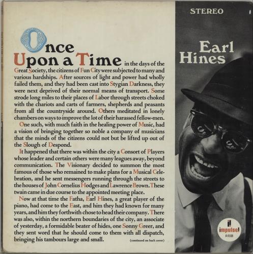 Earl Hines Once Upon A Time vinyl LP album (LP record) US ER1LPON675391